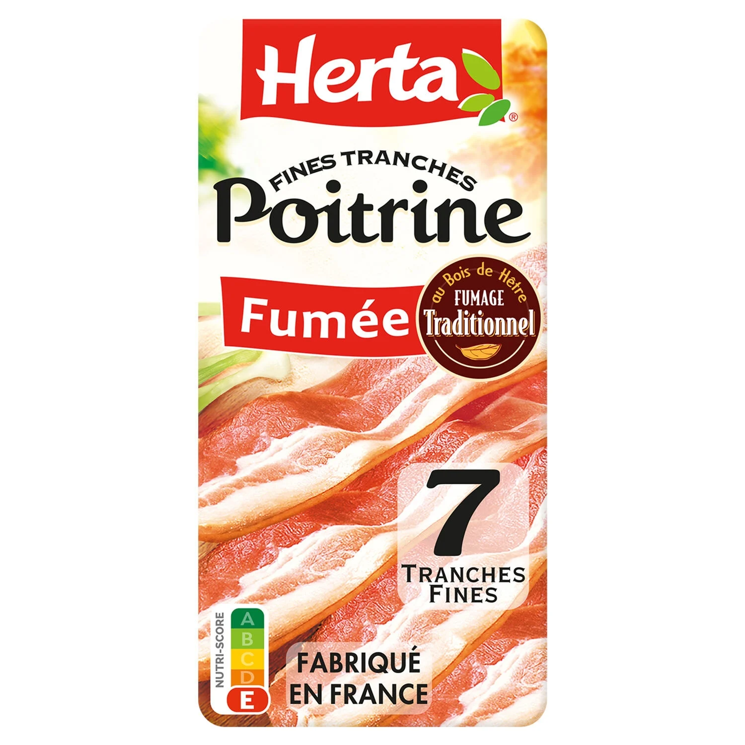 Thin slices of Herta smoked bacon
