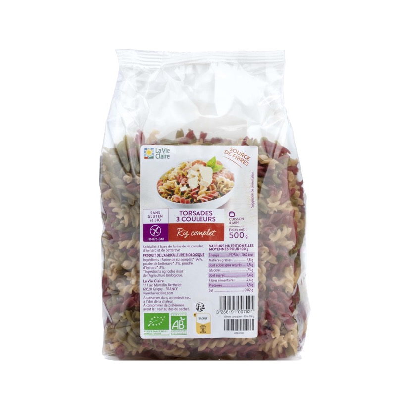 Torsade riz cplet 3 coul s/glu
