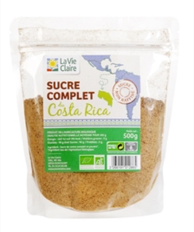 Wholegrain sugar from Costa Rica 500g - La Vie Claire