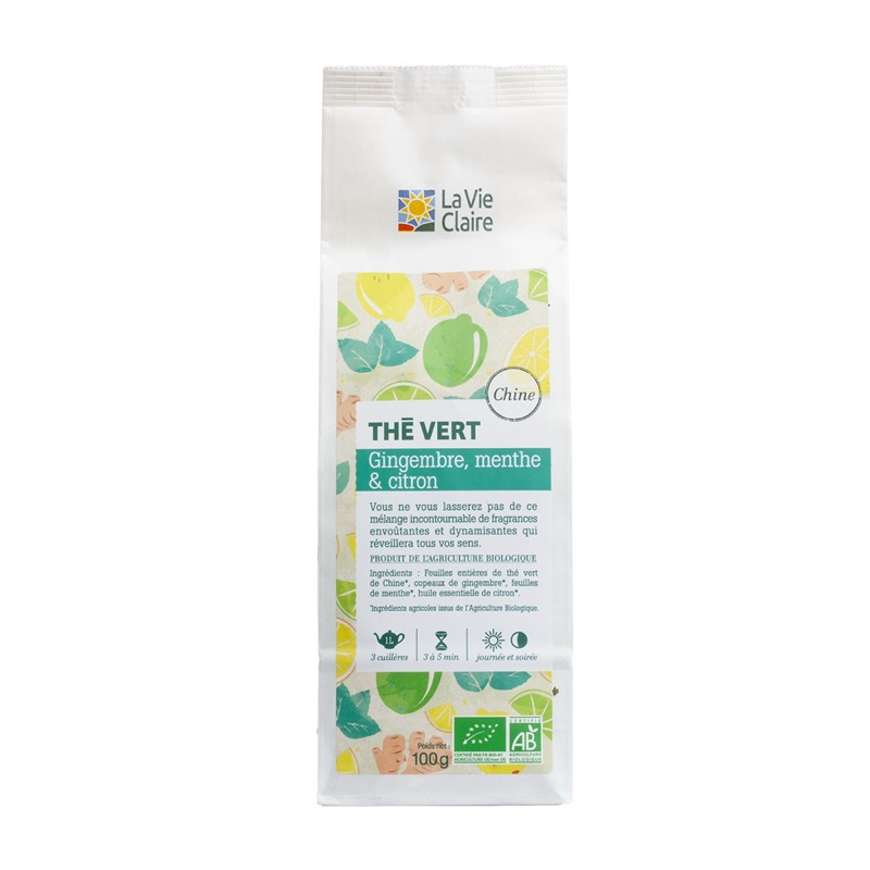 Green tea ginger/mint/lemon 100g - La Vie Claire