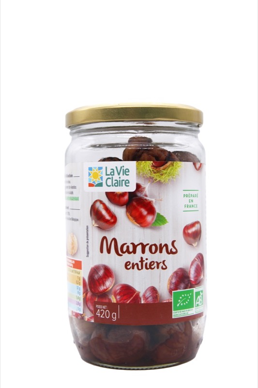 Marrons entiers bio au naturel 420g