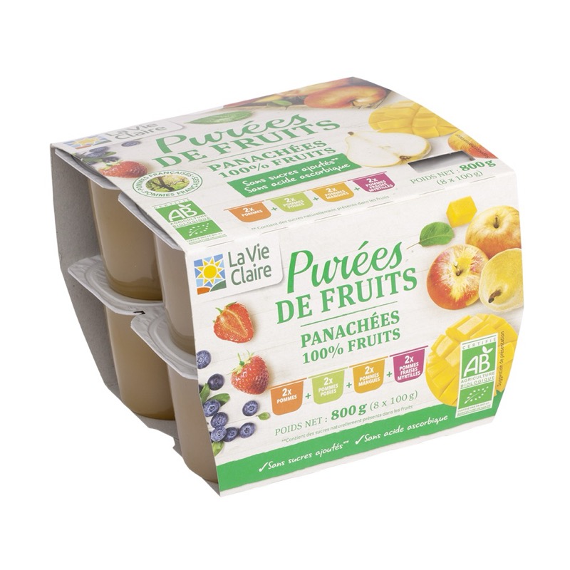 Mixed fruit purees 8x100g - La Vie Claire 