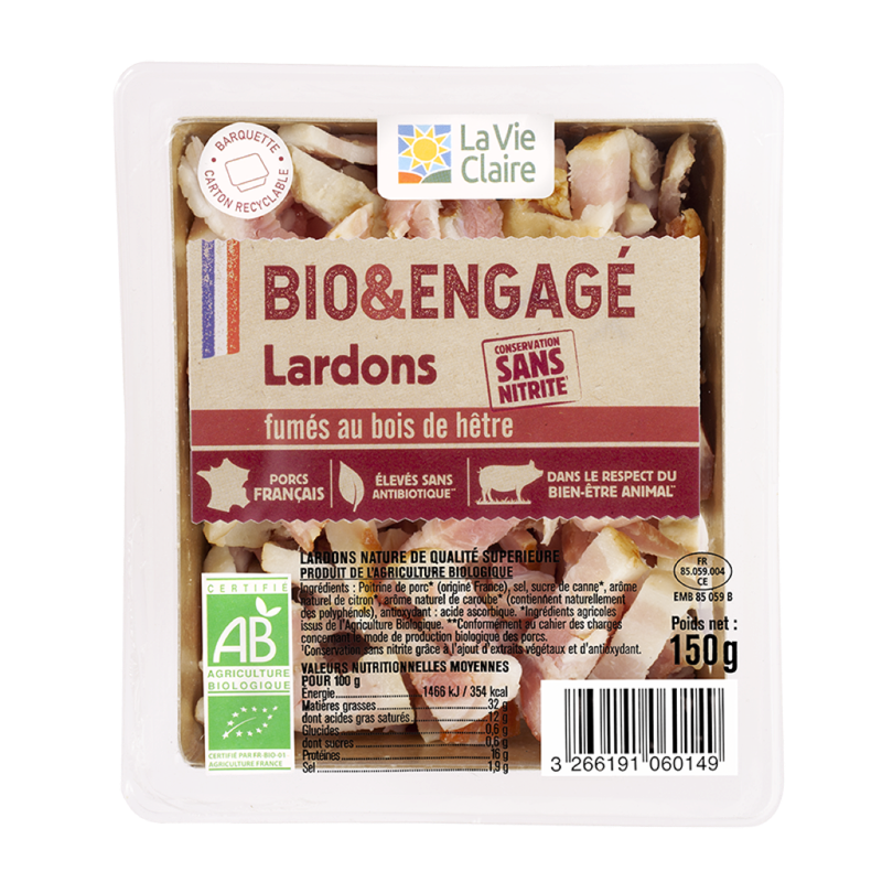 Lardons fumés 2x75G - La Vie Claire