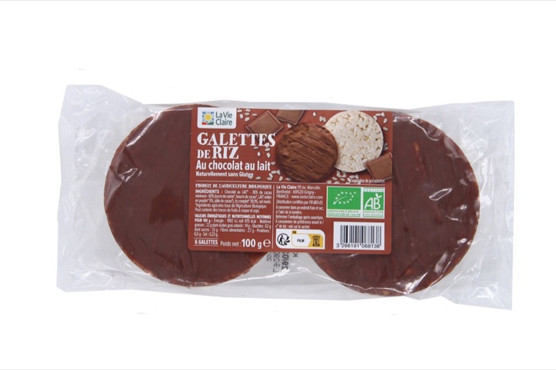 Milk chocolate rice cakes 100g - La Vie Claire