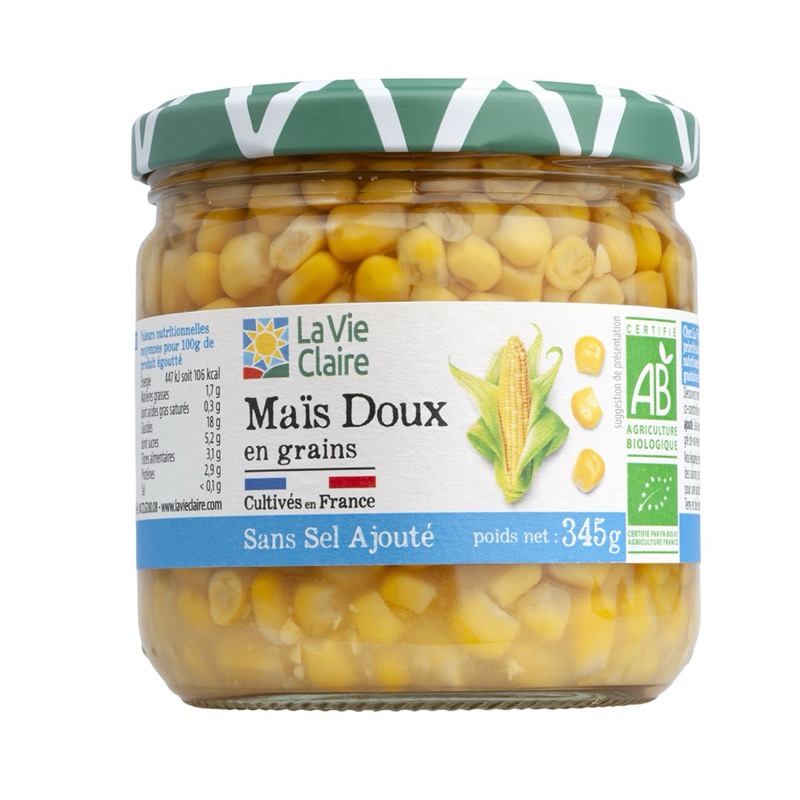 Maïs doux grains sans sel ajouté 345g - La Vie Claire