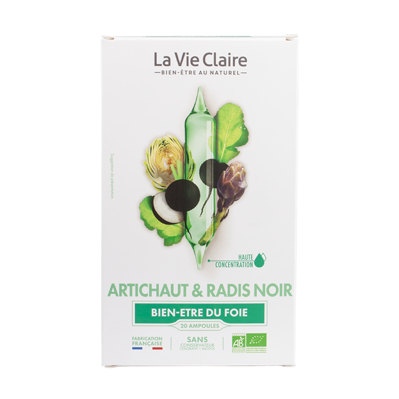 Artichaut radis noir 20 ampoules - bien-être du foie - Superdiet