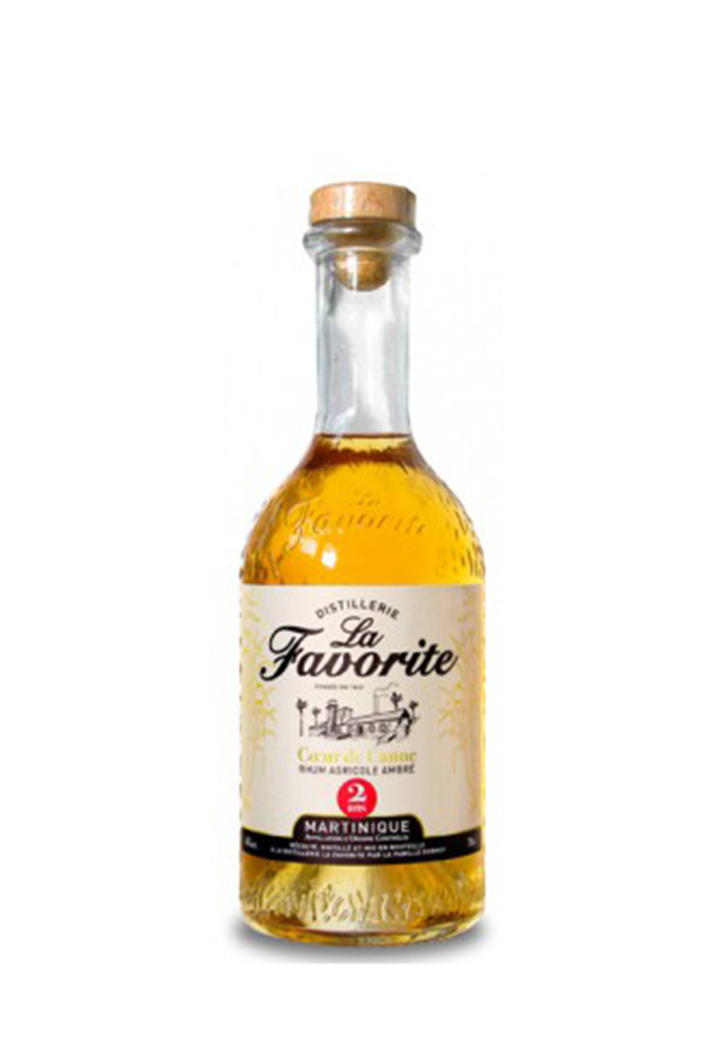 La favorite, rhum agricole martinique, ambré coeur de canne 45% - 2 ans - 1L