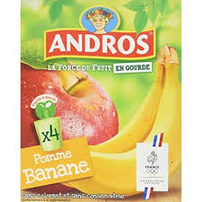 Andros Gourdes of banana apple 90 g x 4 