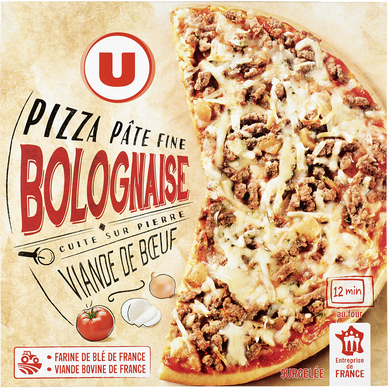 Bolognese pizza with fine pasta U
