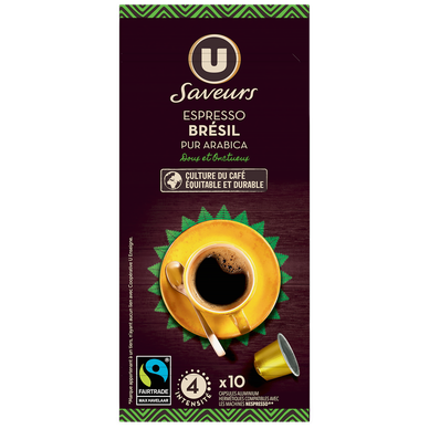 Espresso du Brésil pur arabica en pods U