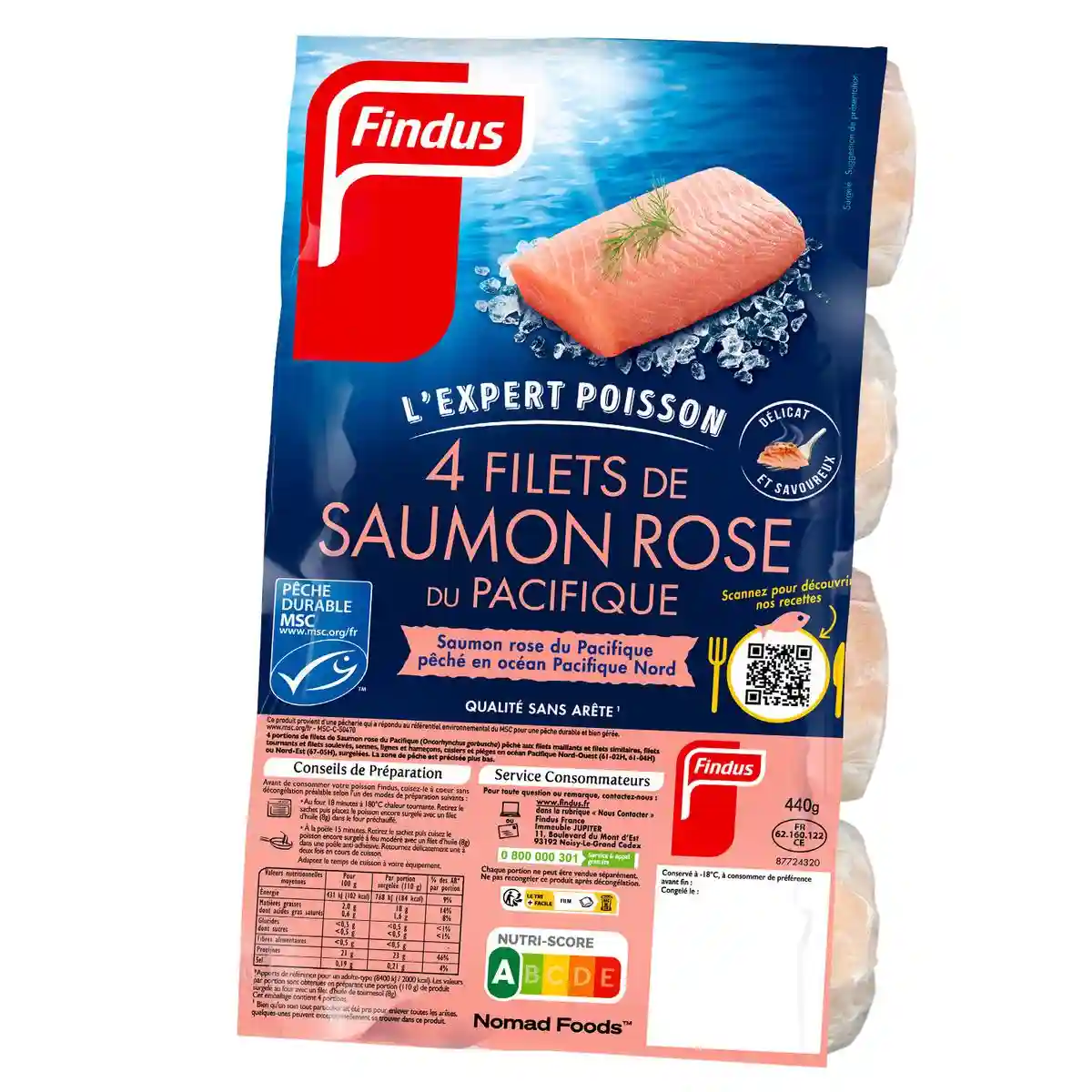 Findus wild pink Pacific salmon fillets, 4x110g