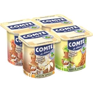 Comte Yoplait Aromatisé Mixé Ananas Goyave Vanille Coco 4 x 125 g 