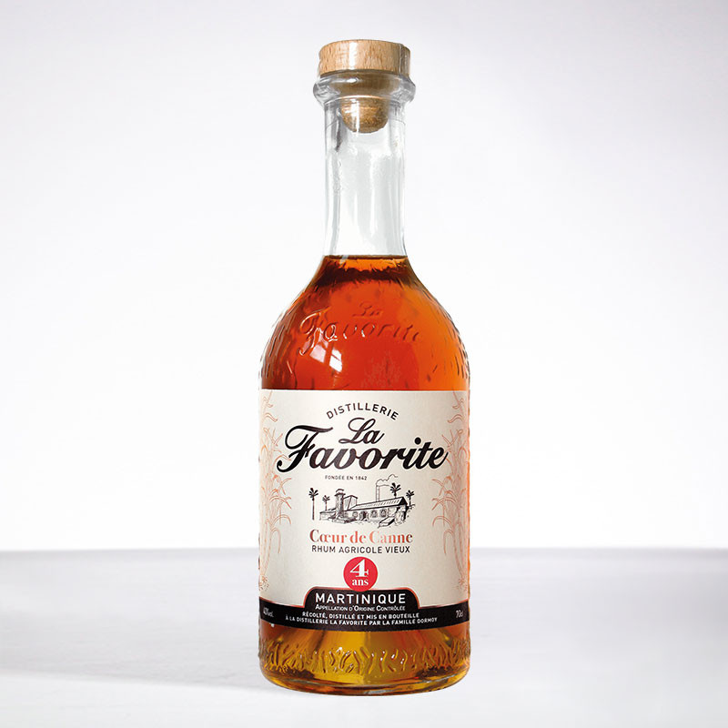La favorite, rhum agricole martinique, vieux coeur de canne 42% - 4 ans - 1L