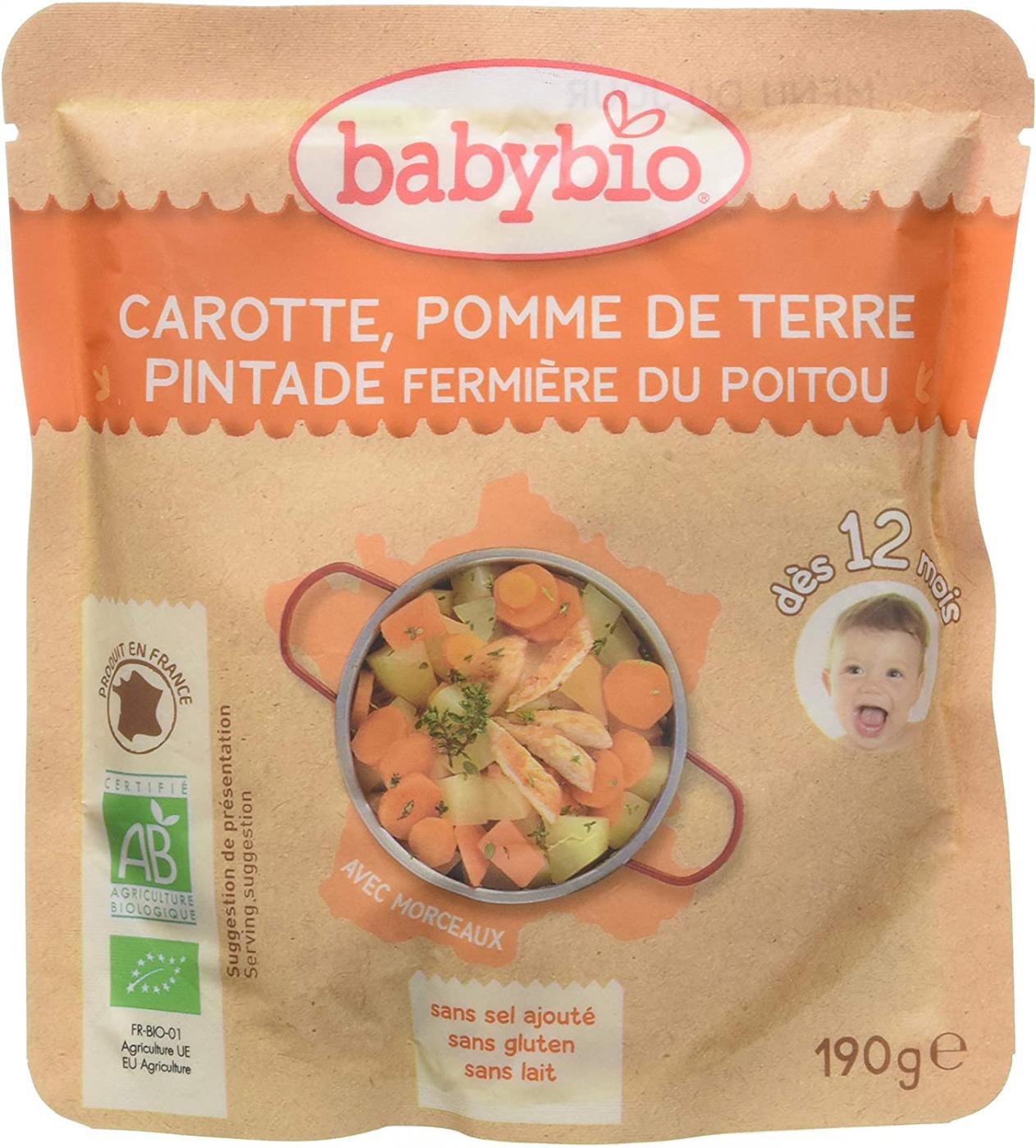 BabyBio Poche Menu PDT Pintade BabyBio 190 g 