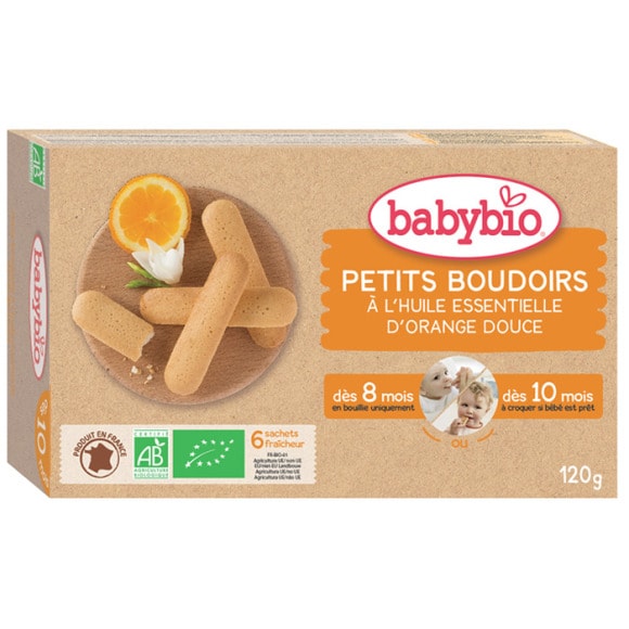 BabyBio Boudoirs Huile Essentielle Oranger Dès 8 Mois 120 g 