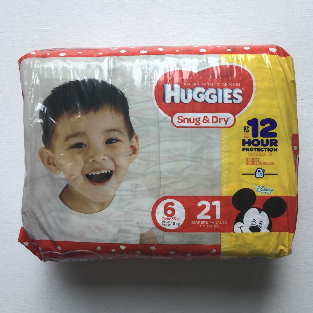 Huggies Couches Snug Dry de 16 Kg x 21