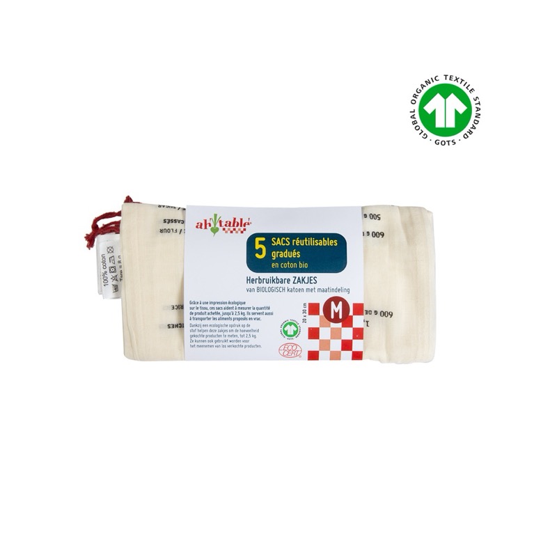 Sac En Coton Bio Gradues X5