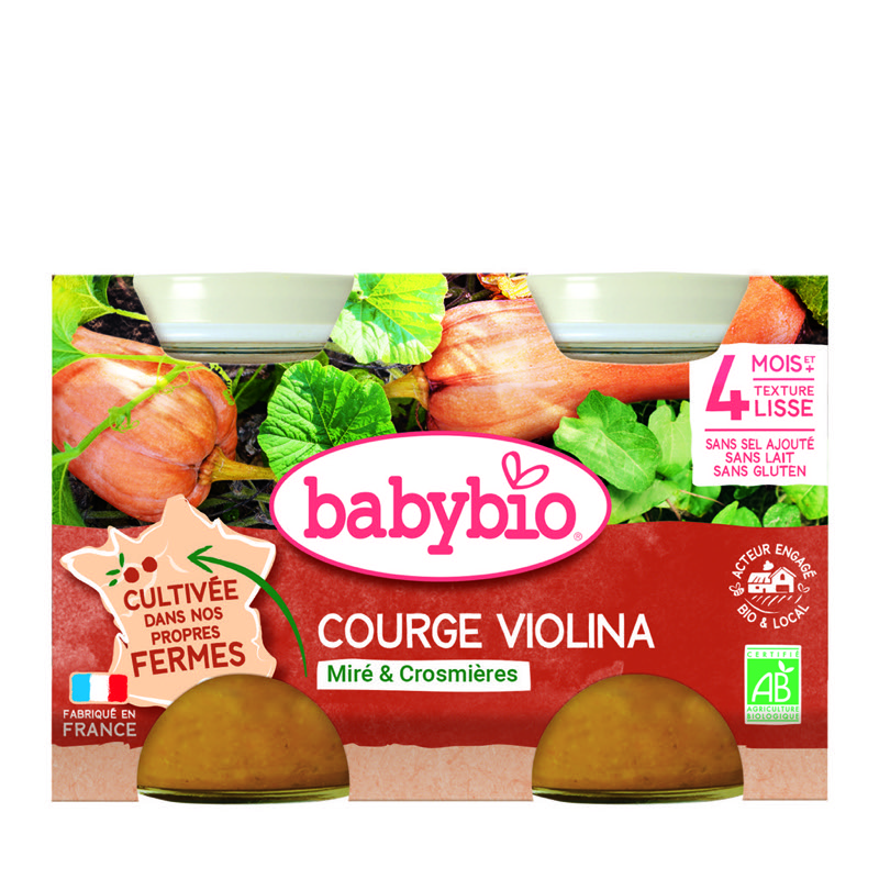 BABYBIO POT COURGE NOTRE FERME 2X130G - DES 4 MOIS