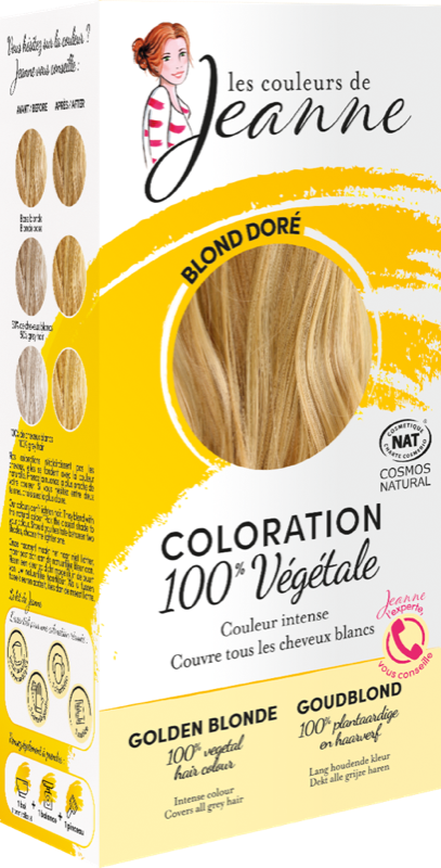 Coloration capillaire blond doré bio - Les couleurs de Jeanne