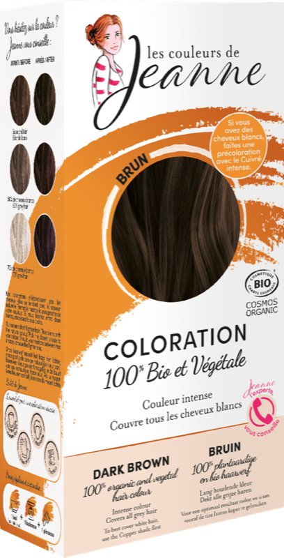 Coloration capillaire brun bio - Les couleurs de Jeanne