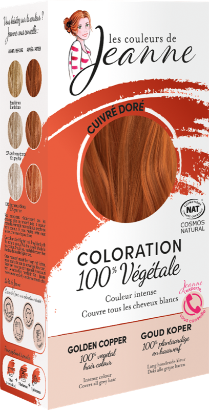 Coloration capillaire cuivre doré bio - Les couleurs de Jeanne