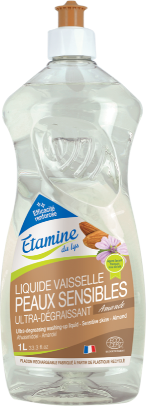 Liquide vaisselle hypoallergénique amande 1L - Etamine Du Lys