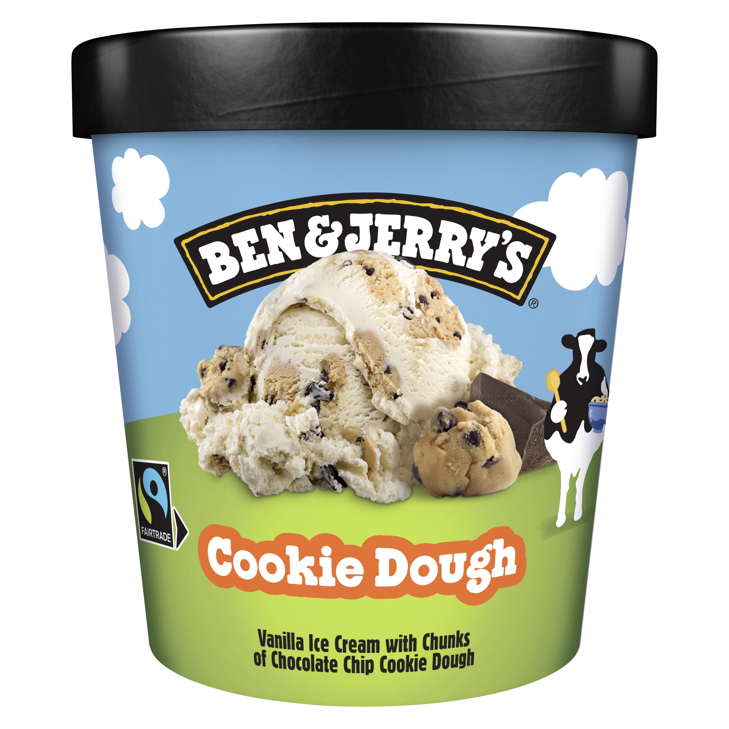 Ben & Jerry's Cookie Dough ice cream in a tub 