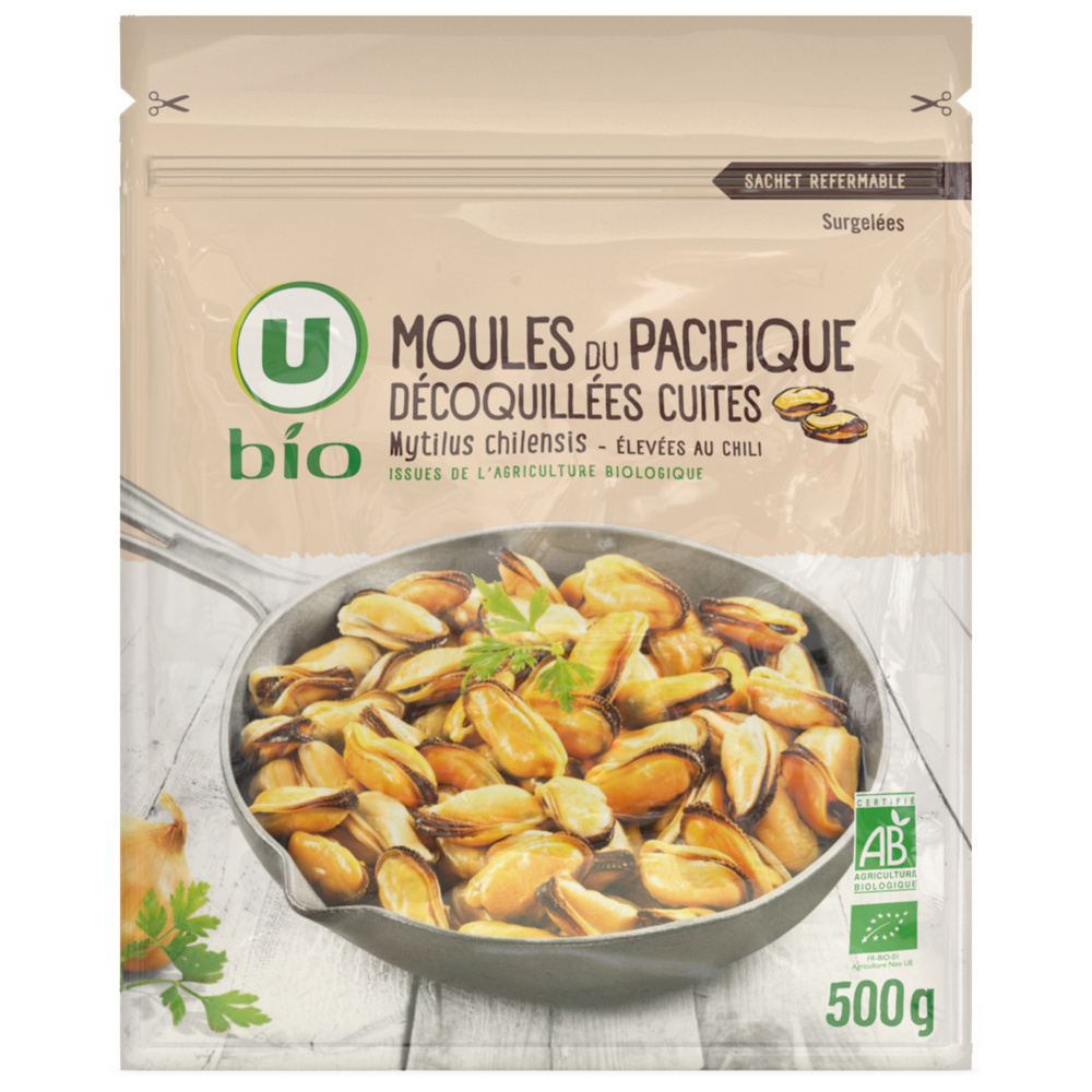 Organic Pacific mussel shells U