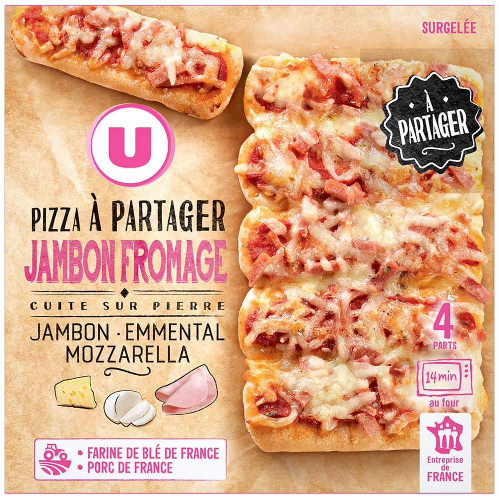 Ham and cheese pizza to share U