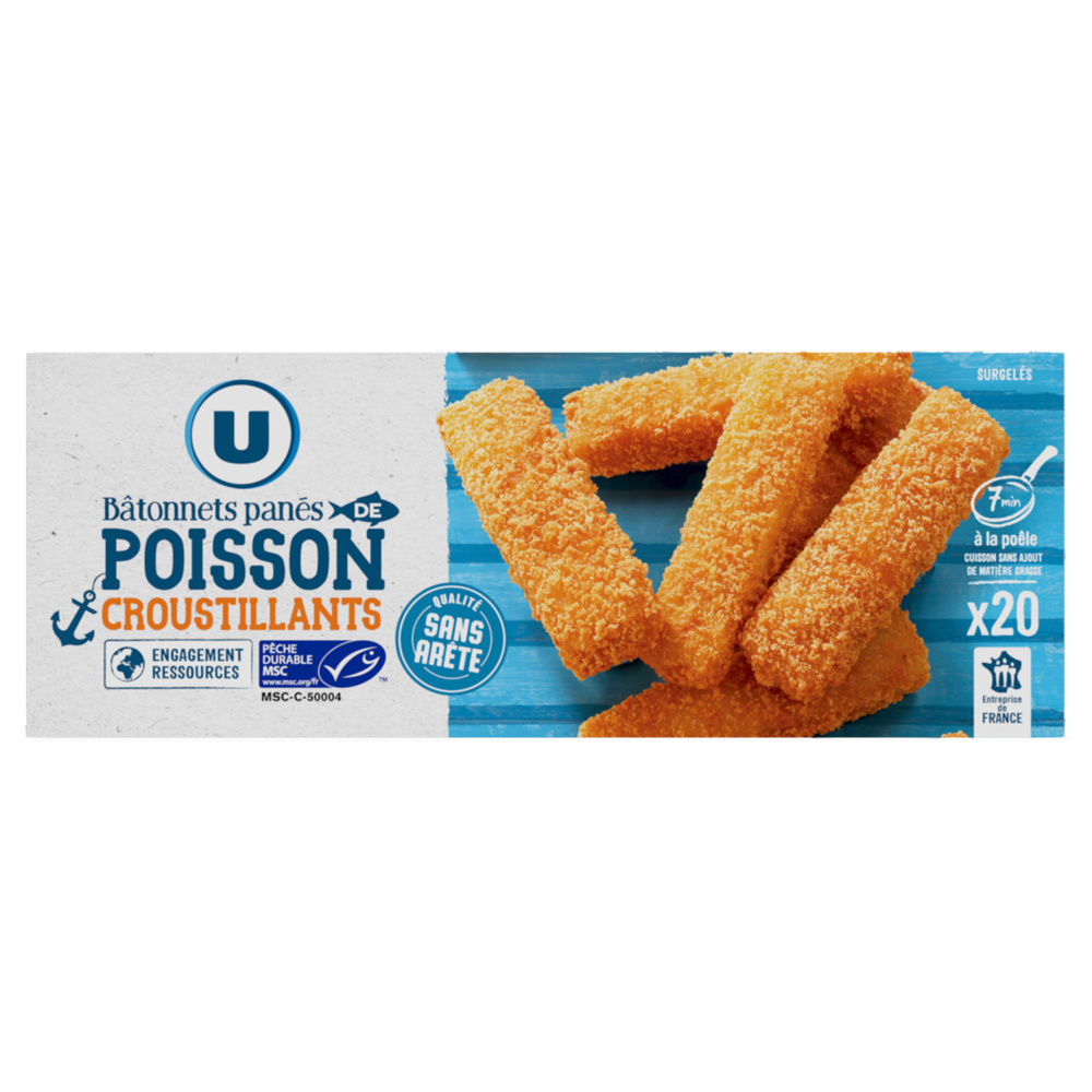 Crispy white fish sticks U