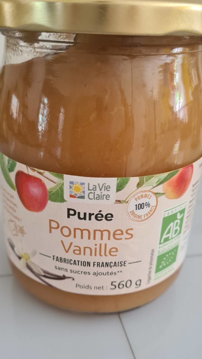 Apple and vanilla purée with no added sugar 560g - La Vie Claire