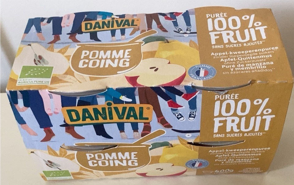 100% fruit puree apple quince 4x100g - Danival