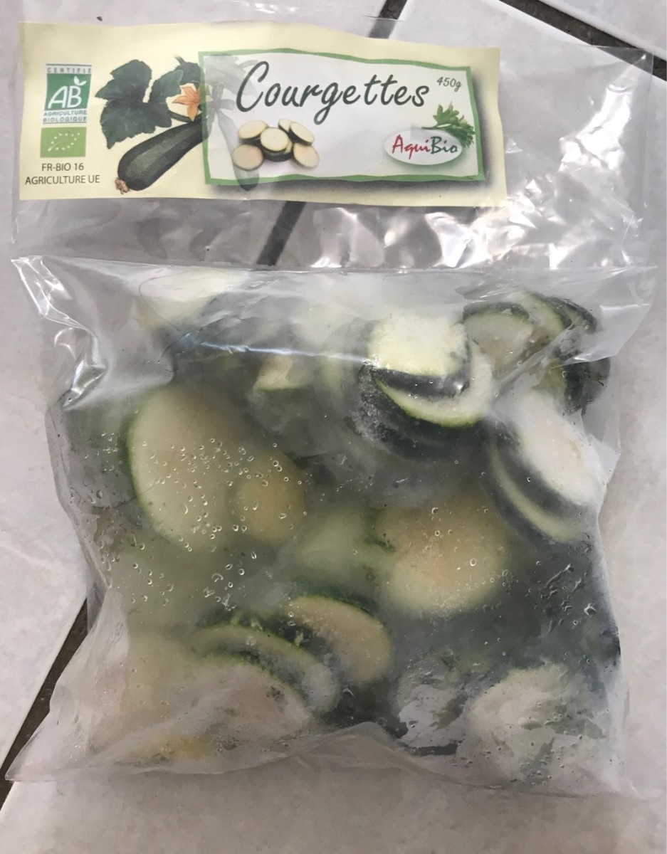 Frozen zucchinis 450g - Aquibio