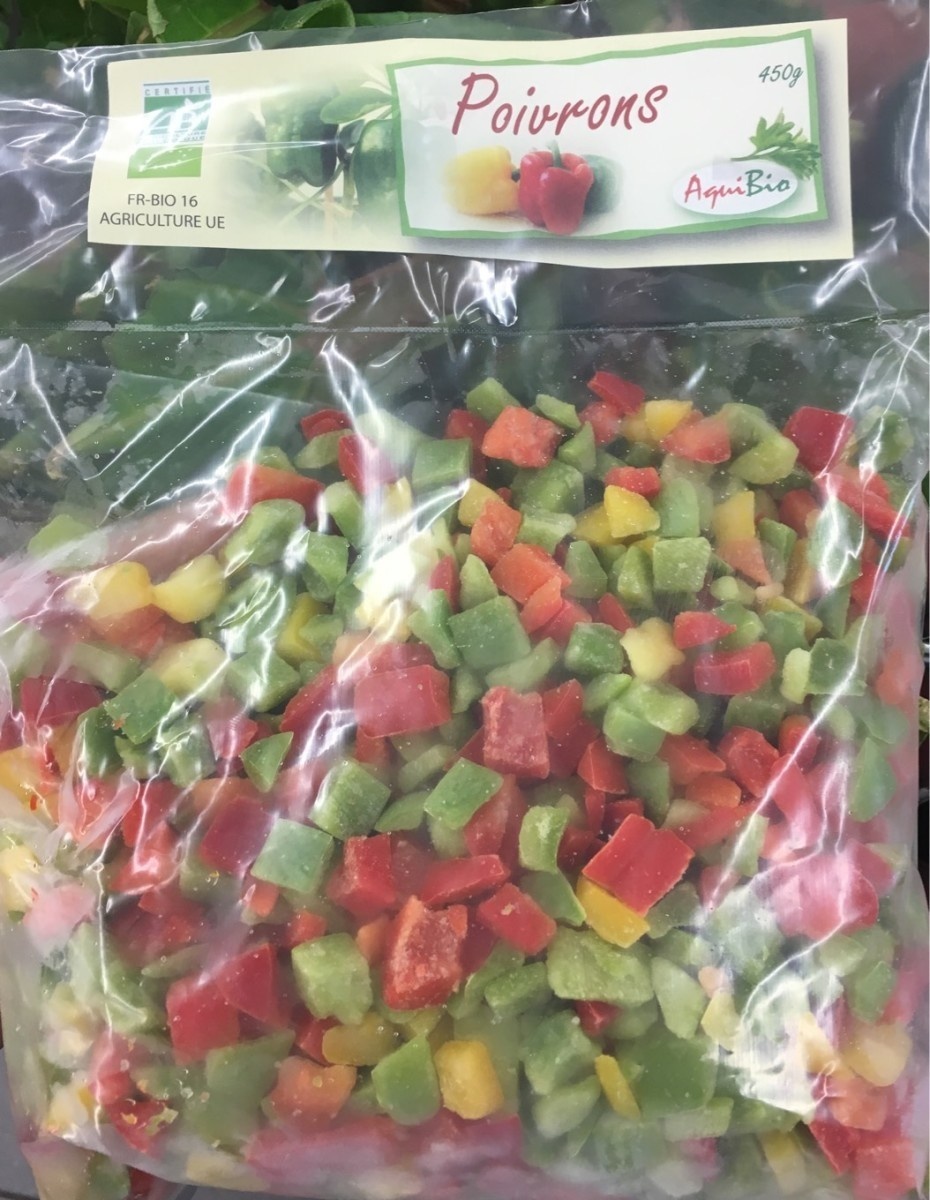 Frozen mixed peppers 450g - Aquibio