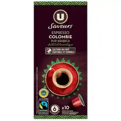 Espresso de Colombie pur arabica en pods U