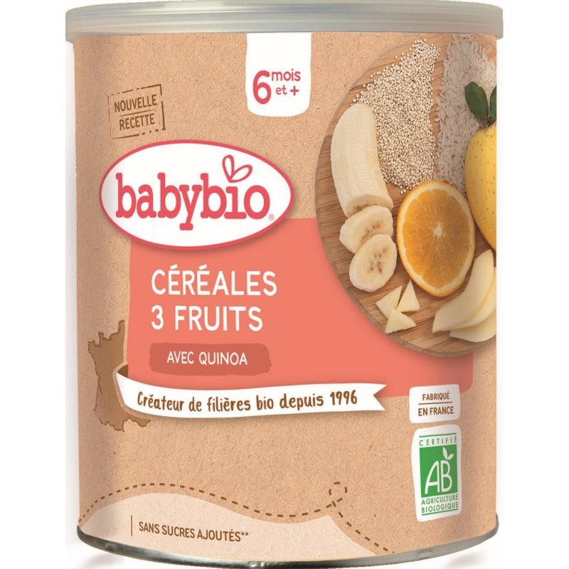 BABYBIO CEREALES 3 FRUITS - DES 6 MOIS