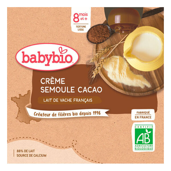 BABYBIO GOURD CREAM COCOA SEMOINA - FROM 8 MONTHS