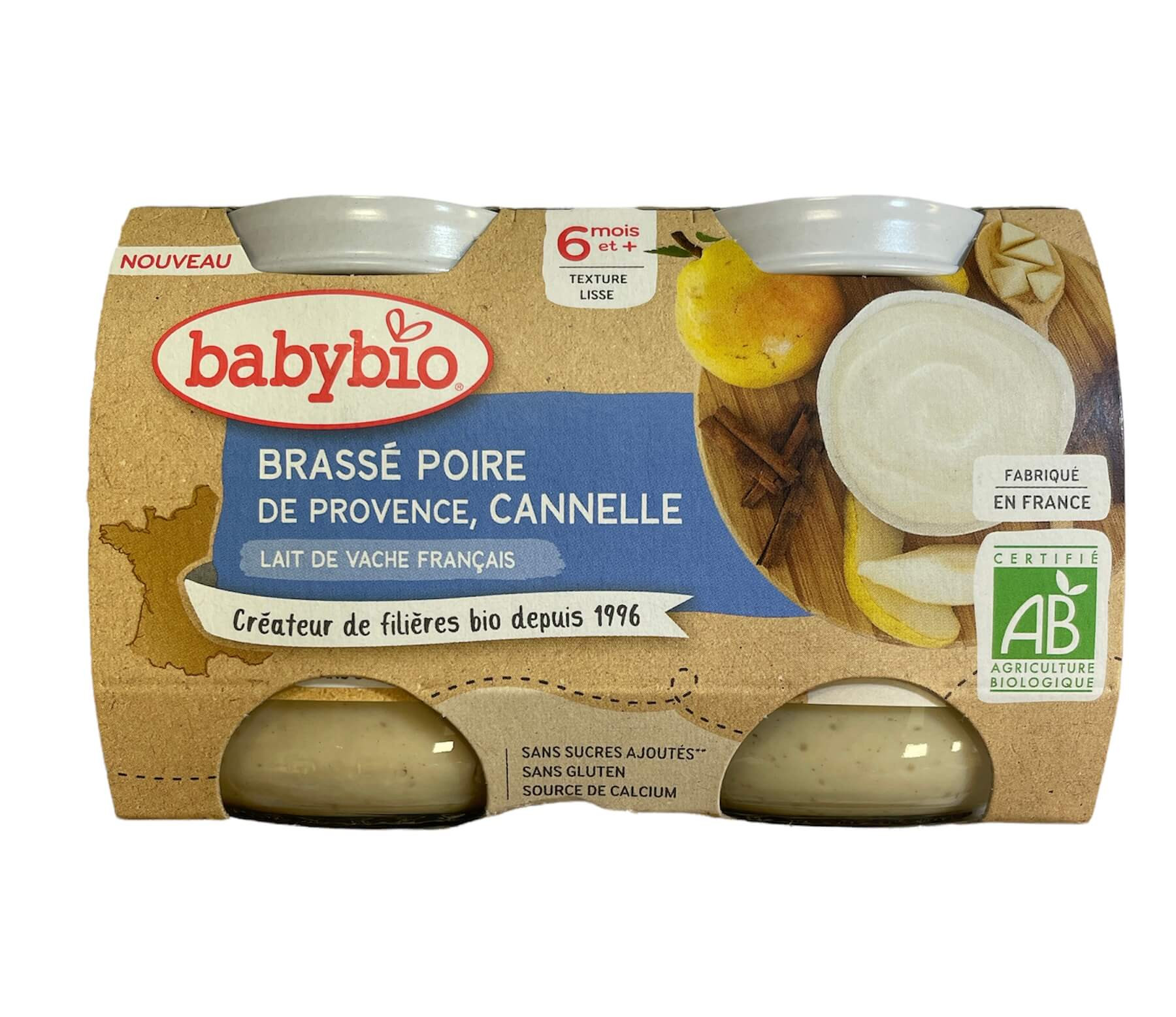 BABYBIO BREW POT COW PEAR 2X130G - FROM 6 MONTHS