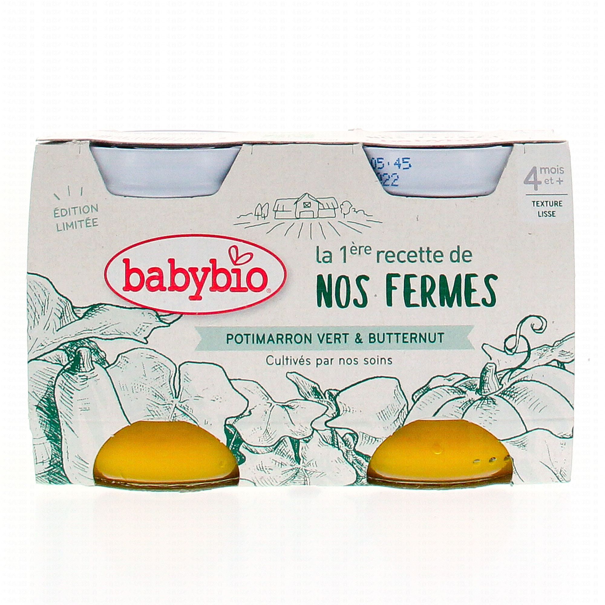 BABYBIO POT SQUASH OUR FARM 2X130G - FROM 4 MONTHS