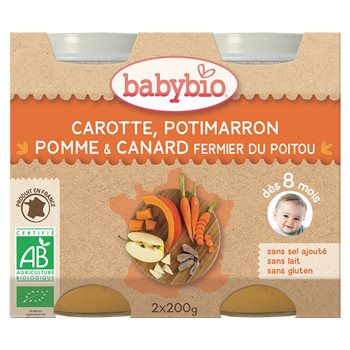 BABYBIO POT VEGETABLES DUCK - FROM 8 MONTHS