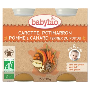 BABYBIO POT LEGUMES CANARD - DES 8 MOIS