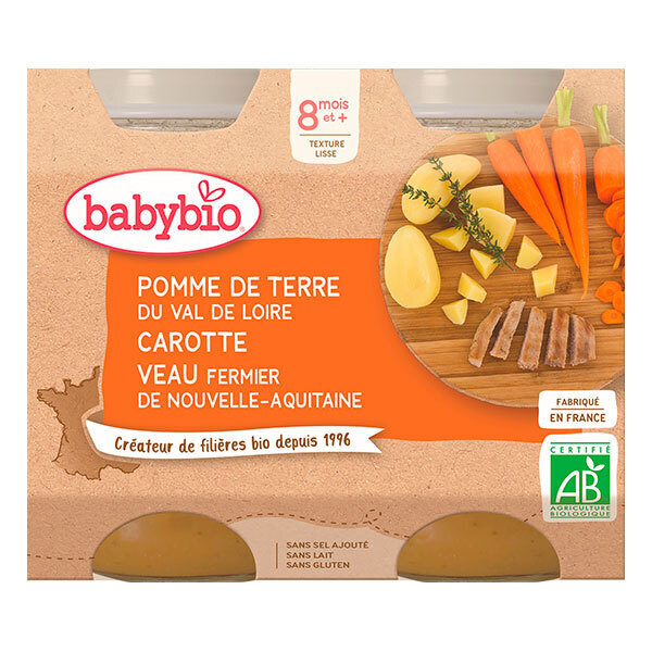 BABYBIO POT PDT CARROT VEAL - FROM 8 MONTHS