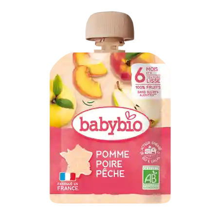 Babybio Gourde Pomme Poire Peche 4*90g
