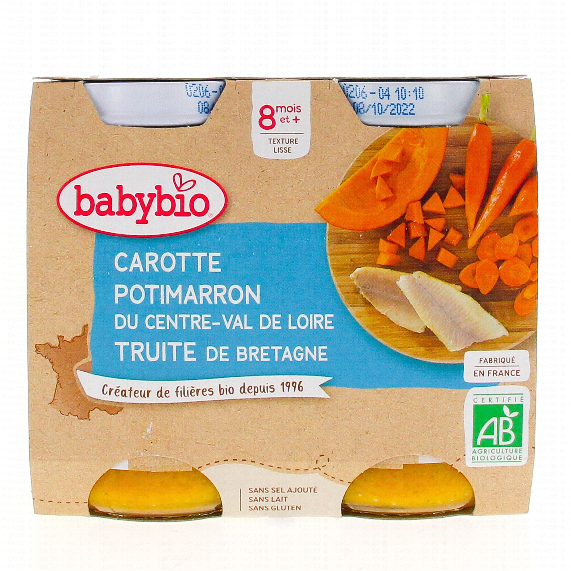 Babybio Pot Carot Pumpkin Trout - From 8 Months 