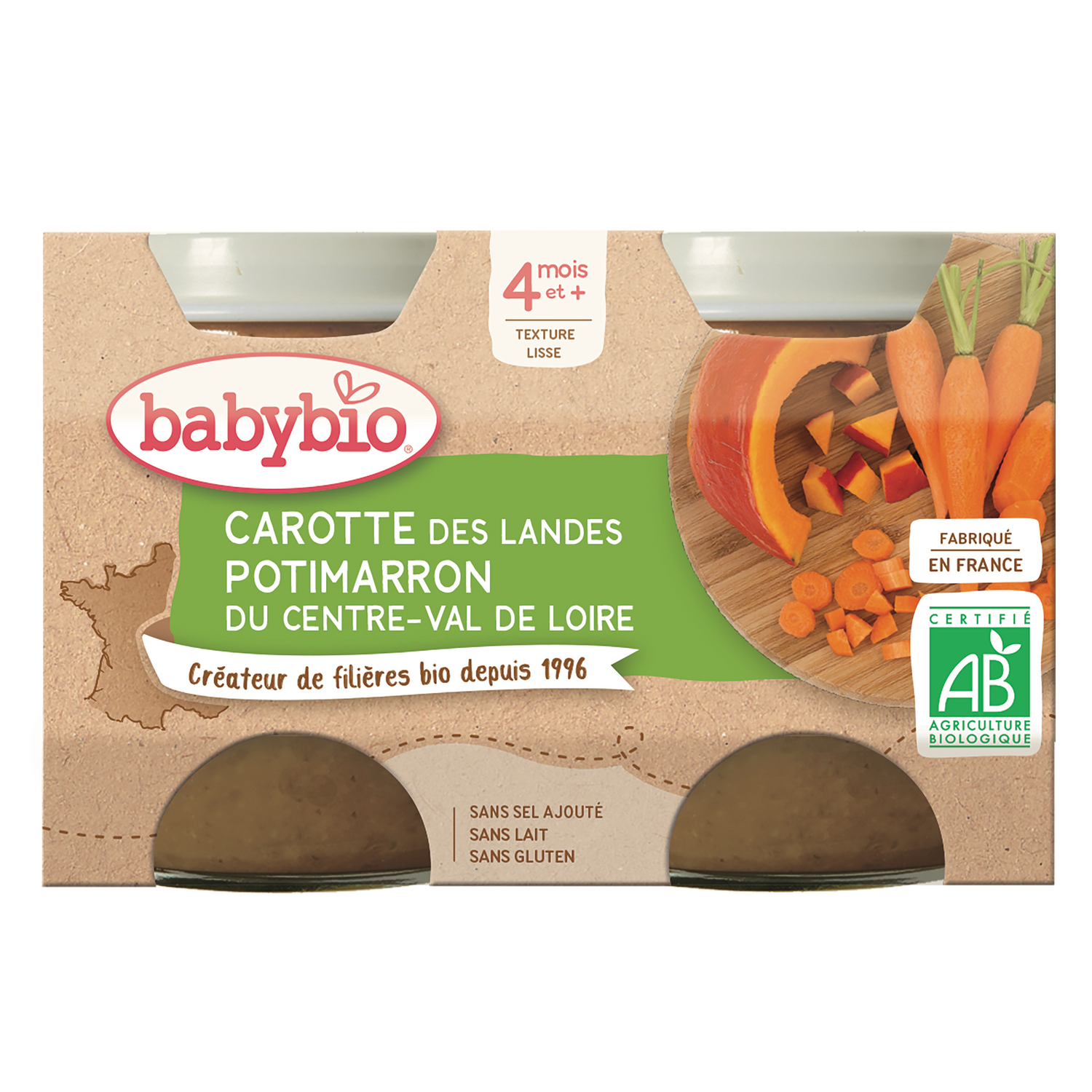 Babybio Pot Carotte Potimarron - Des 4 Mois