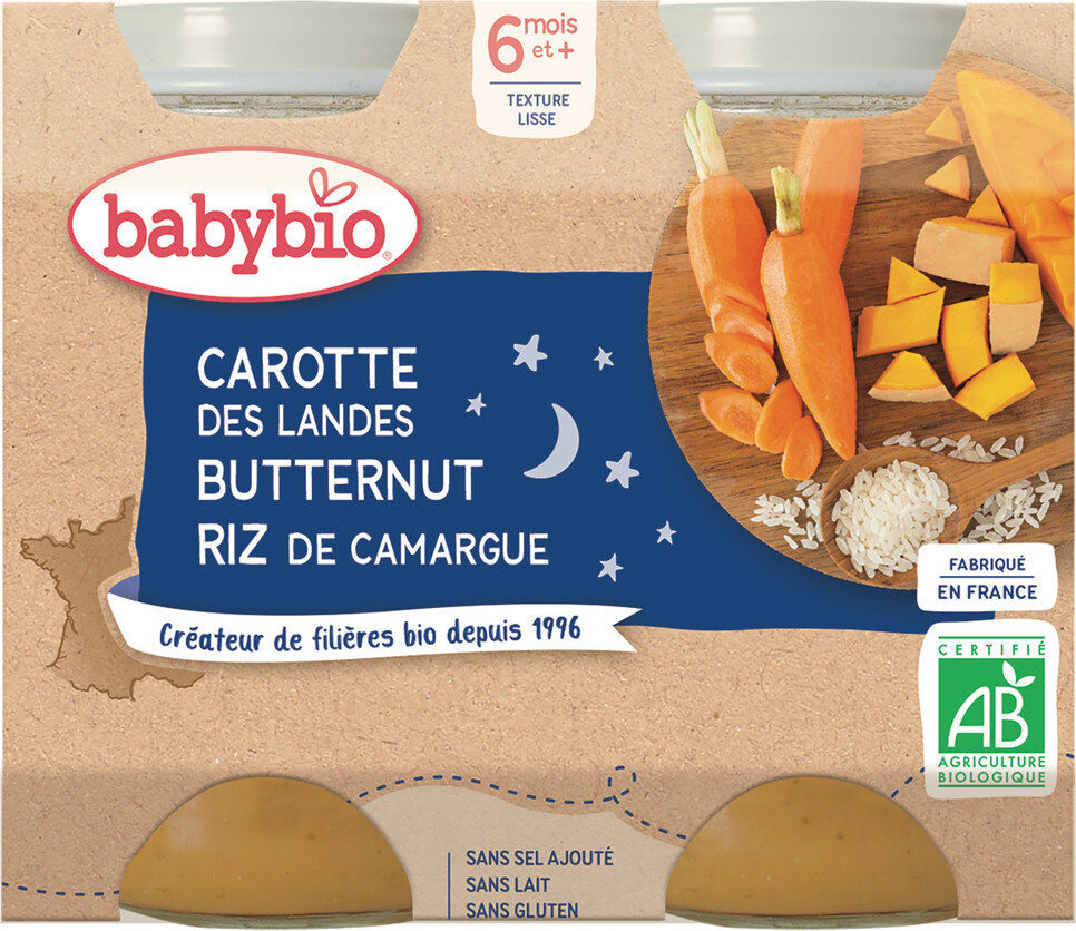 Babybio Pot Nuit Carotte Butternut - Des 6 Mois