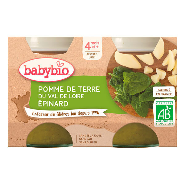 Babybio Pot Pdt Epinard - Des 4 Mois