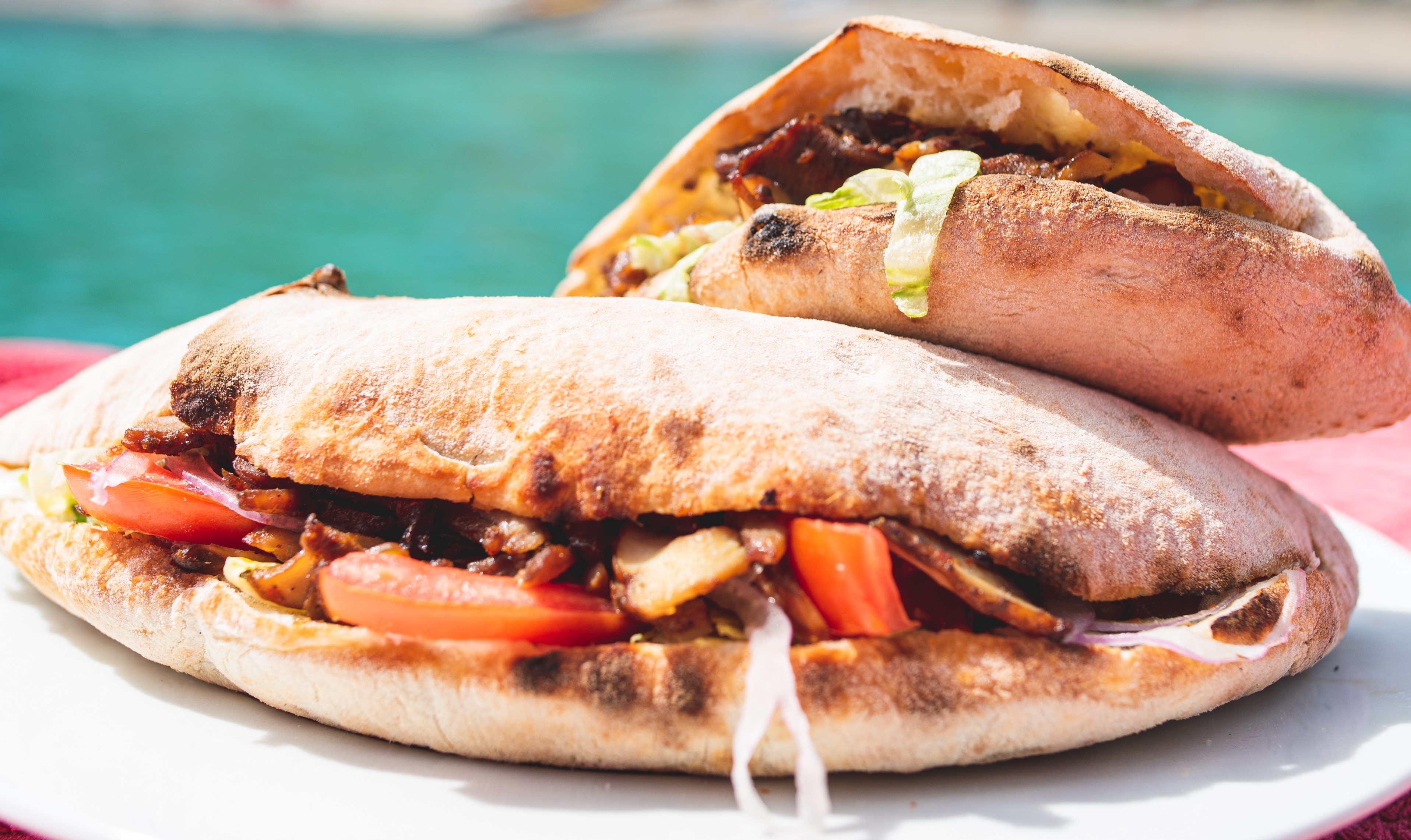 Menu Homemade Sandwich with Meat Shawarma Kebab