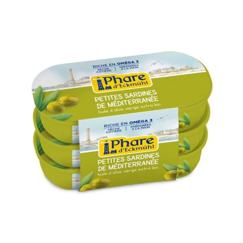 Sardines in olive oil 3x55g - Phare d'Eckmühl