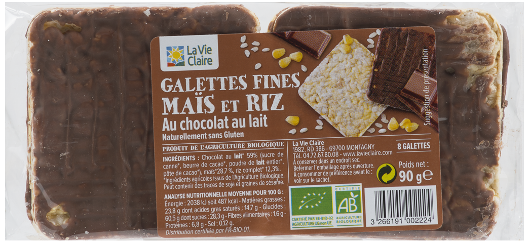 GALETTES MAIS RIZ CHOCO LAIT